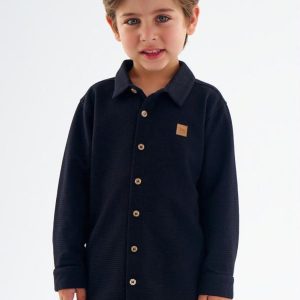 Camisa em Malha Texturizada Preto