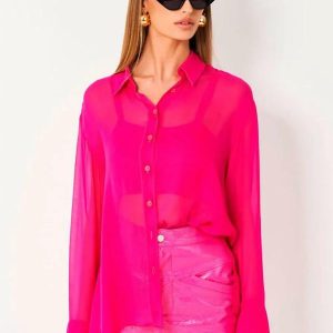 Camisa em Tecido Plano Colcci Rosa