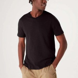 Camiseta Basica Masculina Slim em Flame Preto