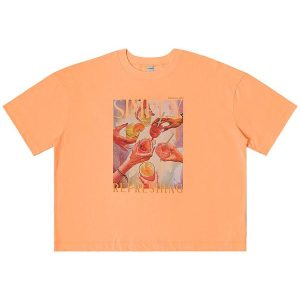 Camiseta Feminina em Meia Malha Laranja