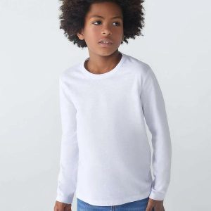 Camiseta Infantil Manga Longa Tam 1 a 16 Branco