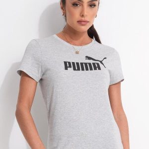 Camiseta M/C Ess Logo Tee W Cinza