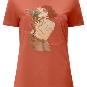 Camiseta Slim D com Estampa Localizada Laranja