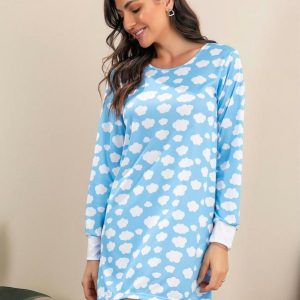 Camisola Manga Longa Nuvem Azul
