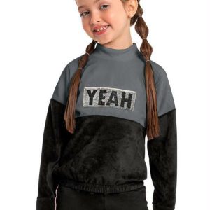 Casaco Infantil em Plush Preto