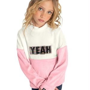 Casaco Infantil em Plush Rosa