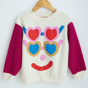 Casaco Menina de Moletom Caretinha Branco