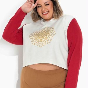 Casaco Off White com Gorro Plus Size