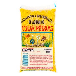 Cascalho para Aquário Quartzo N° 2 Aqua Pedras Amarelo Gema - 1 kg