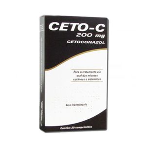 Ceto-C 200mg Antifúngico Cães e Gatos - 20 comprimidos