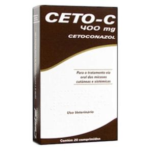 Ceto-C 400mg Antifúngico Cães e Gatos - 20 comprimidos