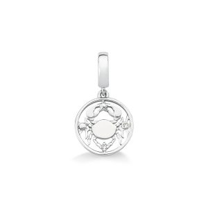 Charm Cancêr Cravejado em Prata 925