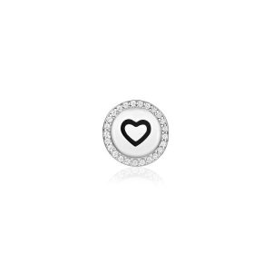 Charm Coração Cravejado em Prata 925
