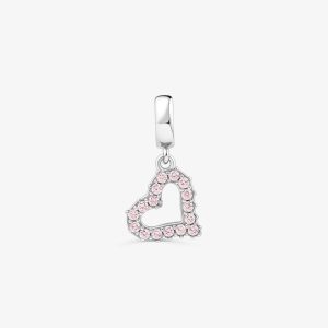 Charm Coração Cravejado em Prata 925