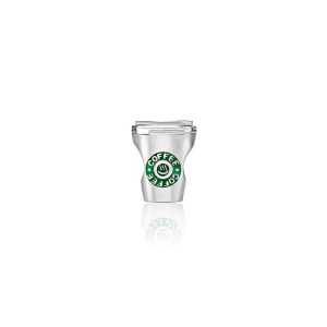 Charm Eu Amo Café em Prata 925