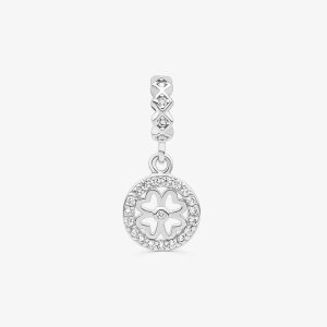 Charm Flor Cravejado em Prata 925
