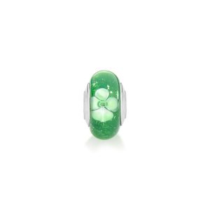 Charm Separador Flor Verde em Prata 925
