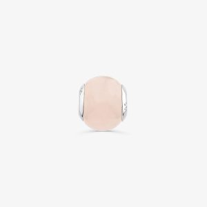 Charm em Quartzo Rosa e Prata 925