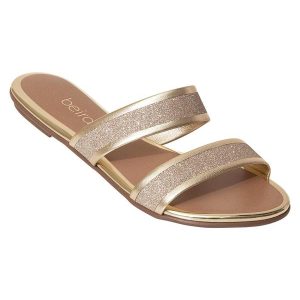 Chinelo Beira Rio Dourado em Sintético