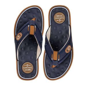 Chinelo Masculino Lyon Iv Cartago 12531 - Bege/Azul