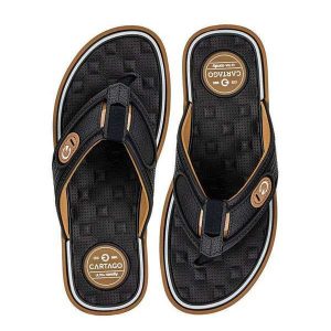 Chinelo Masculino Lyon Iv Cartago 12531 - Preto/Bege