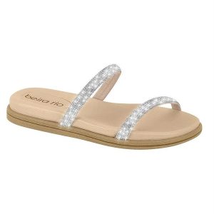 Chinelo Papete Beira Rio Creme em Sintético