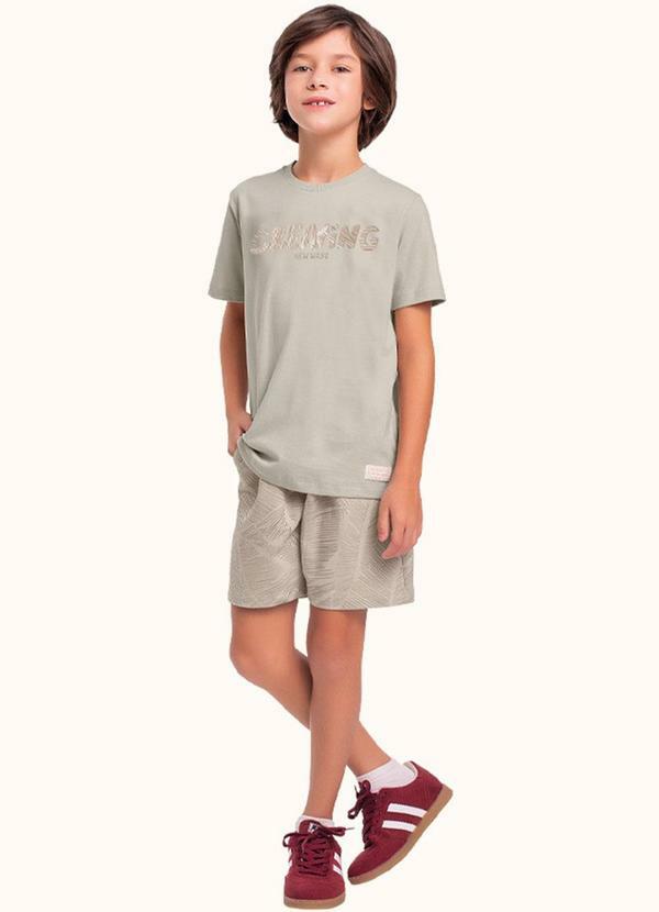 Cj.Camiseta/Bermuda Bege
