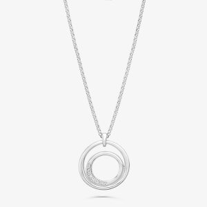 Colar Círculos Orgânico com Topázio em Prata 925