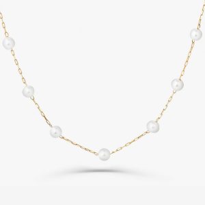 Colar Com Pérolas em Ouro Amarelo 18k - 43cm