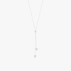 Colar Coração em Ouro Branco 18K