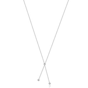 Colar Esfera em Ouro Branco 18k - 60 cm