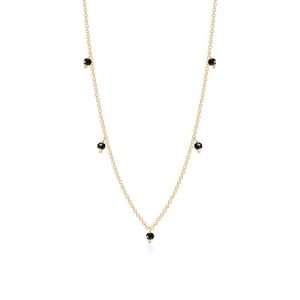 Colar Intercalado com Espinélio em Ouro Amarelo 18k