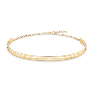 Colar Rígido Vazado em Prata 925 com Banho de Ouro Amarelo 18k