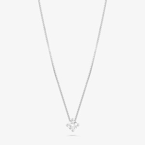 Colar Solitário com 30 Pontos de Diamantes em Ouro Branco 18k