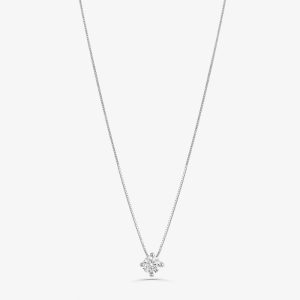 Colar Solitário em Ouro Branco com 50 Pontos de Diamantes