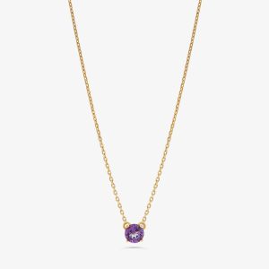 Colar em Ouro Amarelo com Topázio Roxo