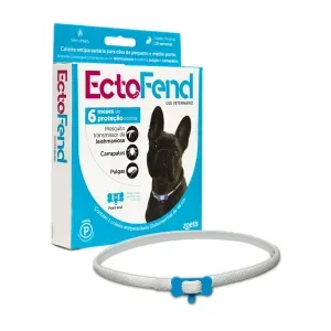 Coleira Antipulgas e Carrapatos Ectofend Azul para Cães Pequenos e Médios - 48 cm