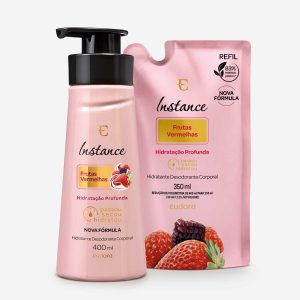 Combo Instance Frutas Vermelhas: Hidratante Corporal 400ml + Refil 350ml