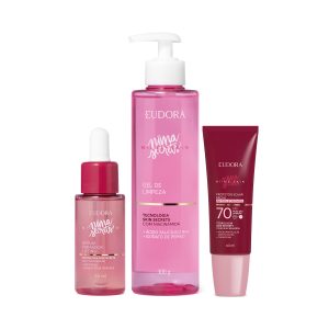 Combo Niina Facial: Gel de Limpeza 600g + Sérum Pró Colágeno 30ml + Protetor Solar Antioleosidade FPS 70