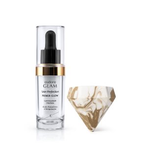 Combo Primer Facial Glow Glam Skin Perfection 15ml + Esponja Diamante Eudora Glam