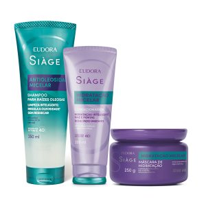 Combo Siàge Hidratação Micelar: Shampoo Anti Oleosidade 250ml + Condicionador 200ml + Máscara Capilar 250g