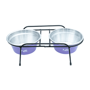Comedouro Aramado Duplo NF Pet Lilás - 1,2 L