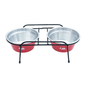 Comedouro Aramado Duplo NF Pet Vermelho - 1,2 L