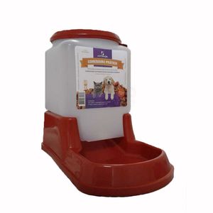 Comedouro Prático Automático Cães e Gatos Vermelho - Único