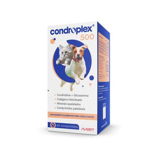 Condroplex 500 para Cães e Gatos Comprimidos Palatáveis - 60 comprimidos