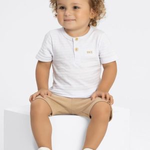 Conjunto Bebê com Bermuda e Camisa Branco