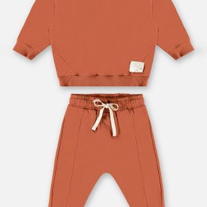 Conjunto Blusão e Calça Unissex Marrom