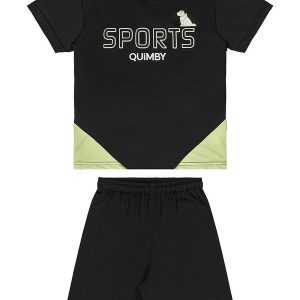 Conjunto Camiseta Bermuda Dry Fit Preto
