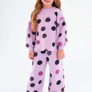 Conjunto Infantil Blusão e Calça Pantalona Roxo