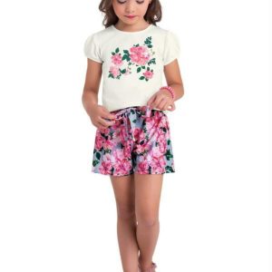 Conjunto Infantil Feminino Off White